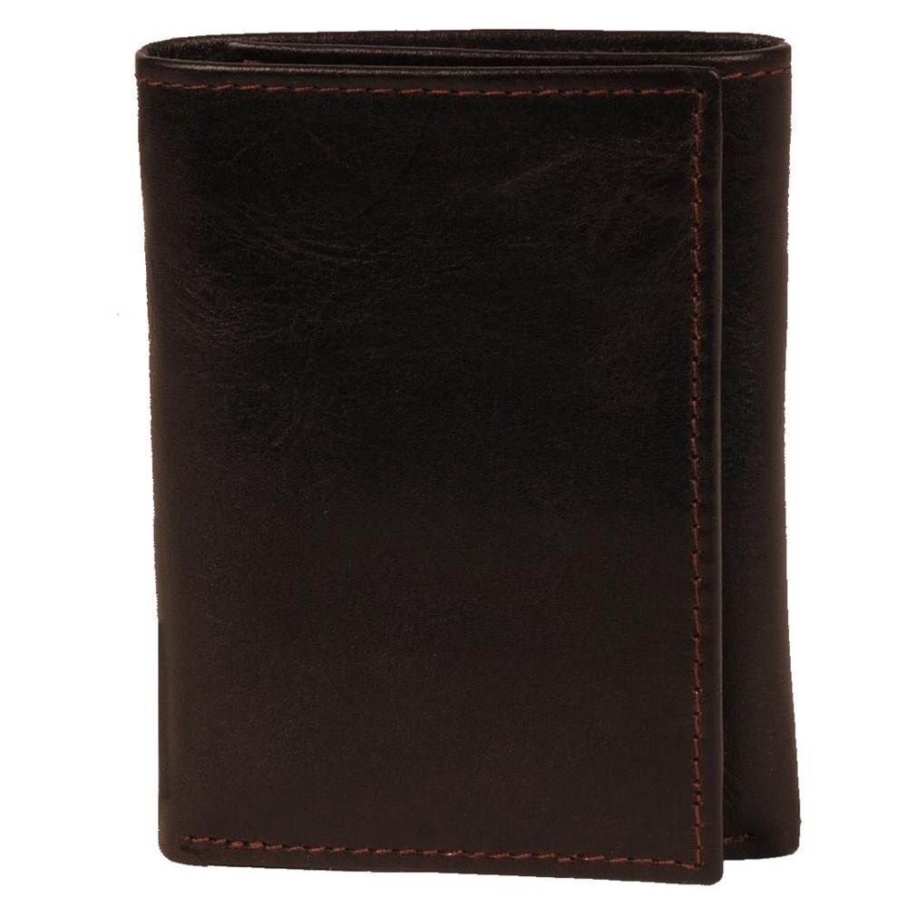 Smooth Leather Tri-fold Wallet